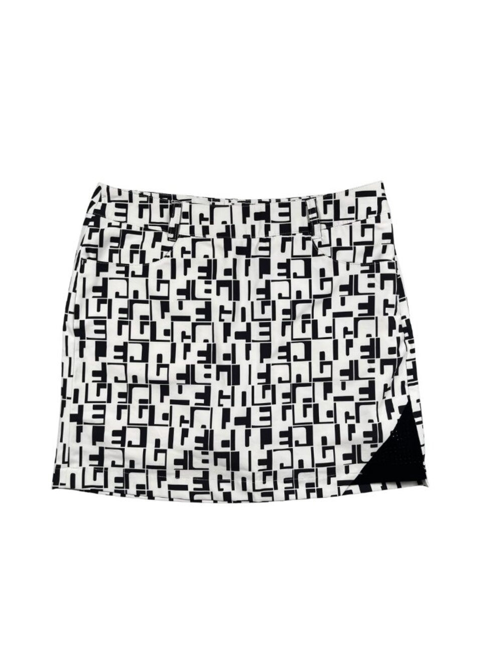 ELLE GOLF Skort S Black White Geometric Abstract Skirt